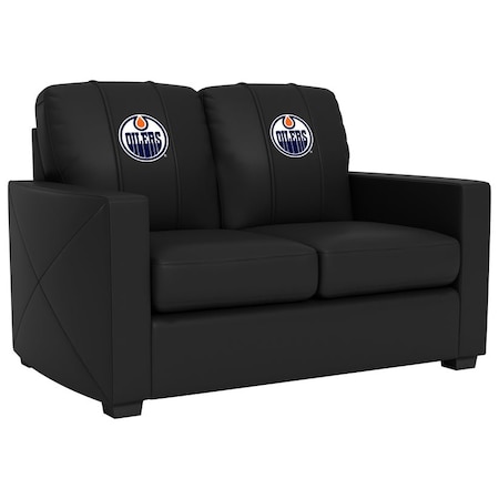 Dreamseat Silver Loveseat with Edmonton Oilers Logo XZ7759003LSCDBK-PSNHL41010